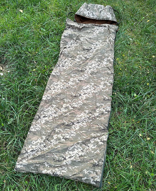 Зимний спальный мешок Tulumu 180х70 +25 см капюшон (до -35С) Пиксель Винница - изображение 1