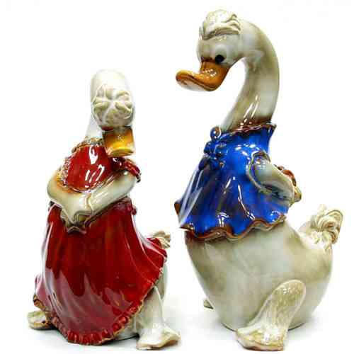 Статуетка декоративна кераміка Гусак і гусиня Київ