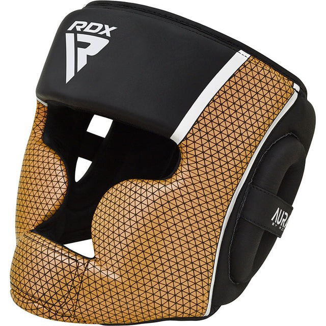 Боксерський шолом RDX AURA PLUS T-17 Black Golden (капа в комплекті) Кам'янське - фото 2