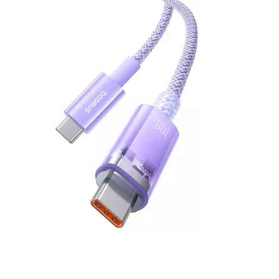 Кабель Baseus Explorer Series Fast Charging Cable with Smart Temperature Control USB-C to USB-C 100W 1m Nebula Purple Київ