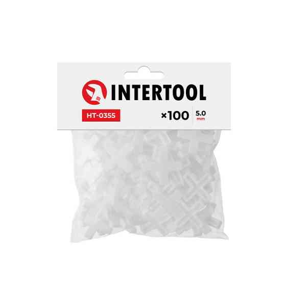 Набір дистанційних хрестиків для плитки 5.0 мм /100шт INTERTOOL HT-0355 Київ