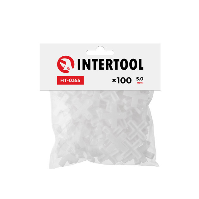Набір дистанційних хрестиків для плитки 5.0 мм /100шт INTERTOOL HT-0355 Київ - фото 1