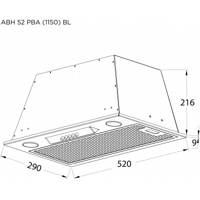 Вытяжка кухонная Pyramida ABH 52 PBA (1150) BL Винница - изображение 5
