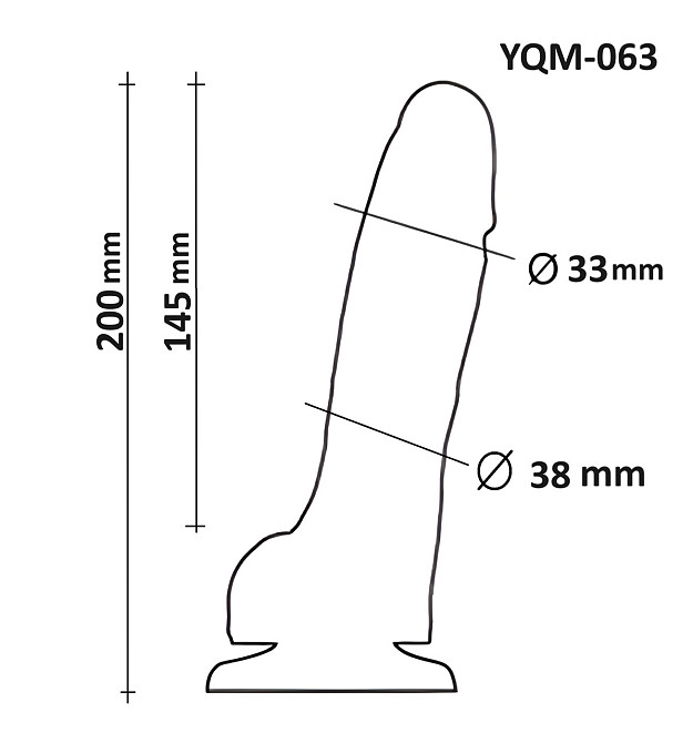 Фаллоимитатор с мошонкой на присоске OYO YQM-063 (длина 20 см, диаметр 3.8 см) Sex Aura Киев - изображение 6