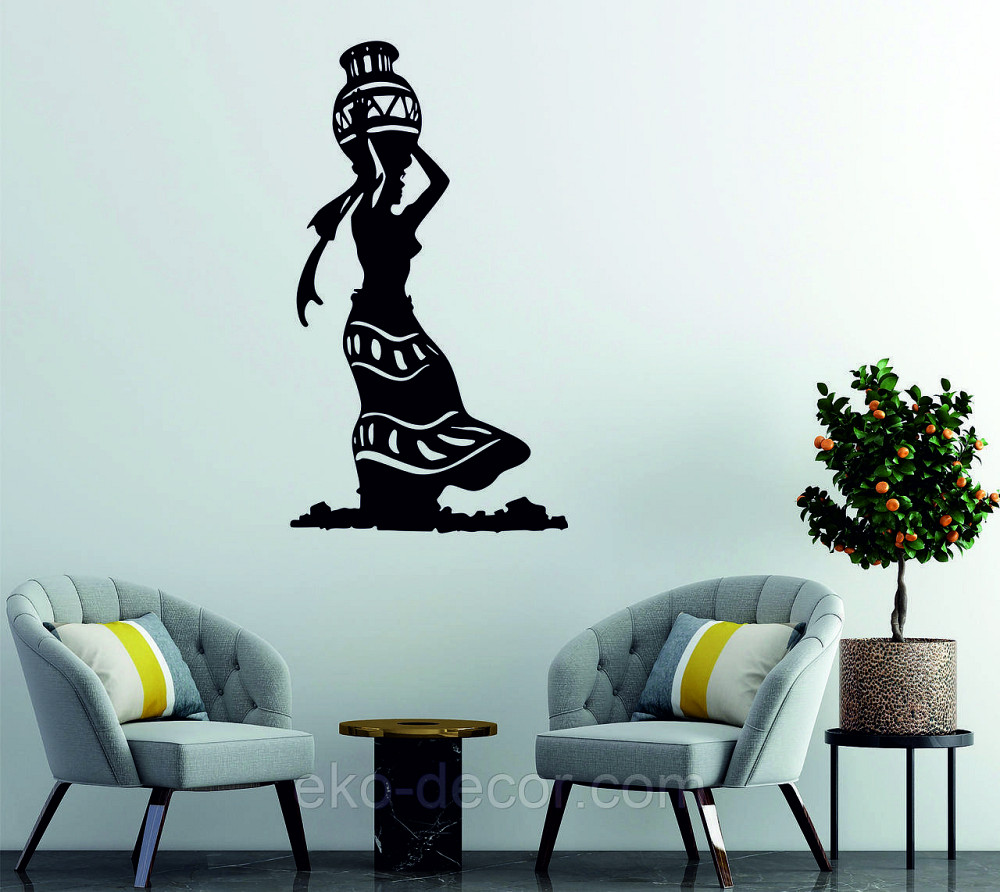 Декоративное настенное Панно «Индийка», Декор на стену 90*62 см, Черный Киев - изображение 1