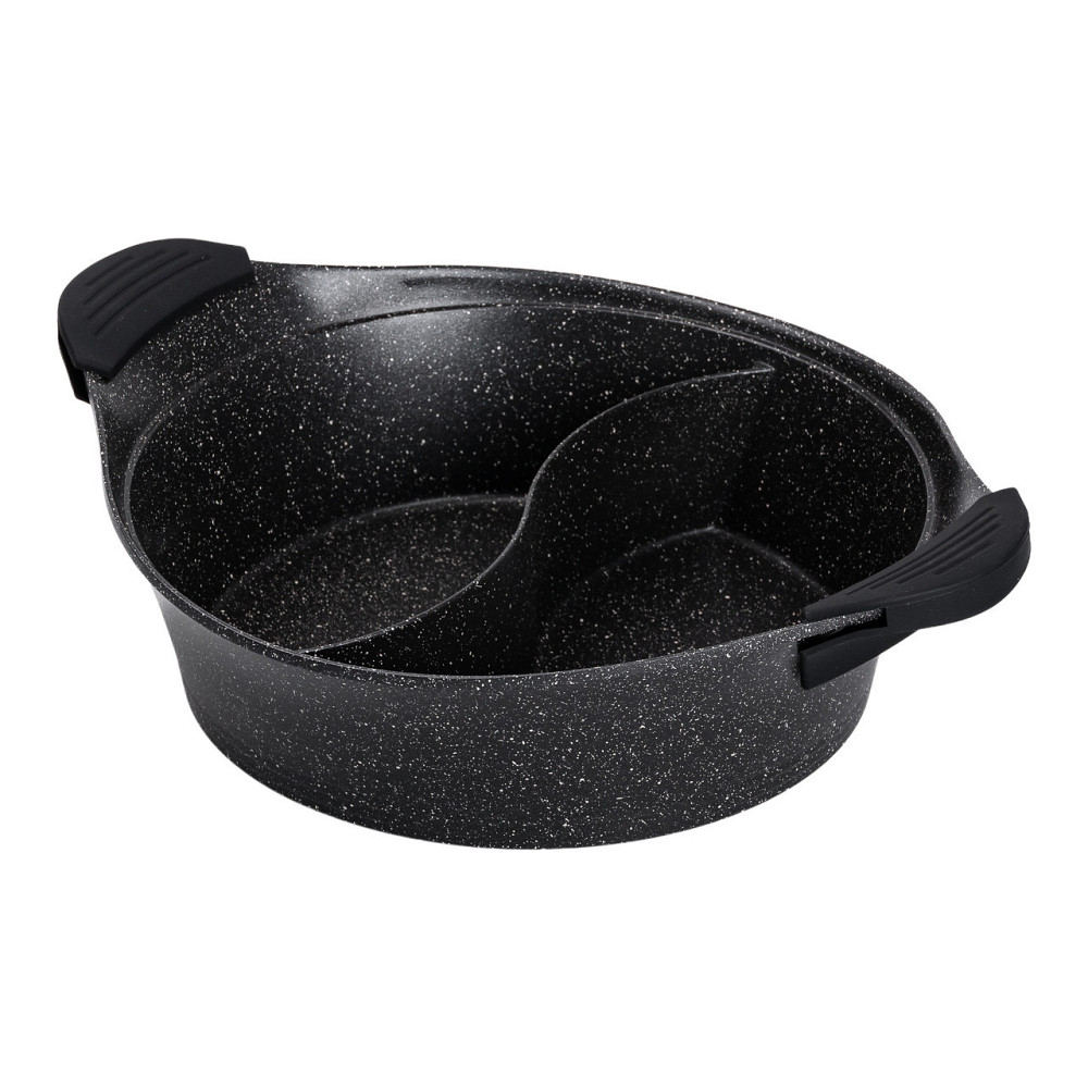 Кастрюля алюминиевая 30 см с мраморным покрытием черная Киев - изображение 1