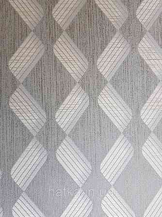 Шпалери метрові вінілові на флізелін Marburg Villa Romana геометрія смужки зигзаг сріблясті на темно сірому Київ