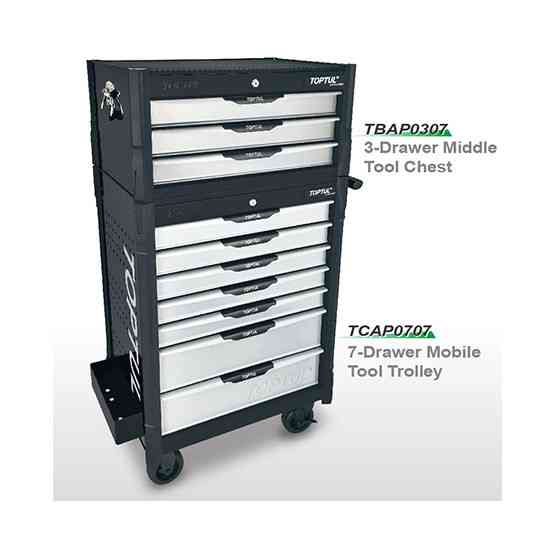 Ящик для инструмента 3 секции BUMPER SERIES (черный) TOPTUL TBAP0307 Одесса