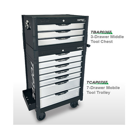 Ящик для инструмента 3 секции BUMPER SERIES (черный) TOPTUL TBAP0307 Одесса - изображение 3