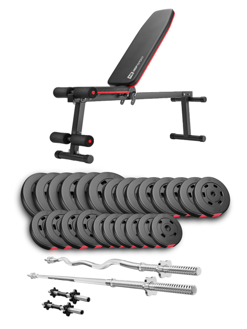 Набір Hop-Sport Premium 135кг з лавою HS-1010 Pro, штангами та гантелями Київ - фото 2