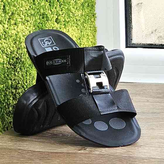 Чёрные Мужские Шлёпанцы Тапочки Тканевые Сланцы (размеры: 40,41,42,43,44,45) Днепр