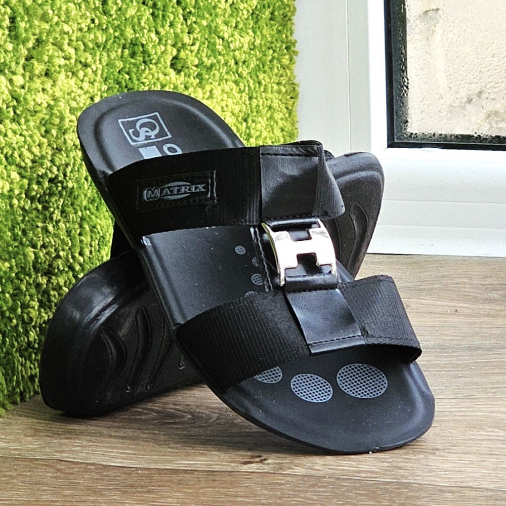 Чёрные Мужские Шлёпанцы Тапочки Тканевые Сланцы (размеры: 40,41,42,43,44,45) Днепр - изображение 5