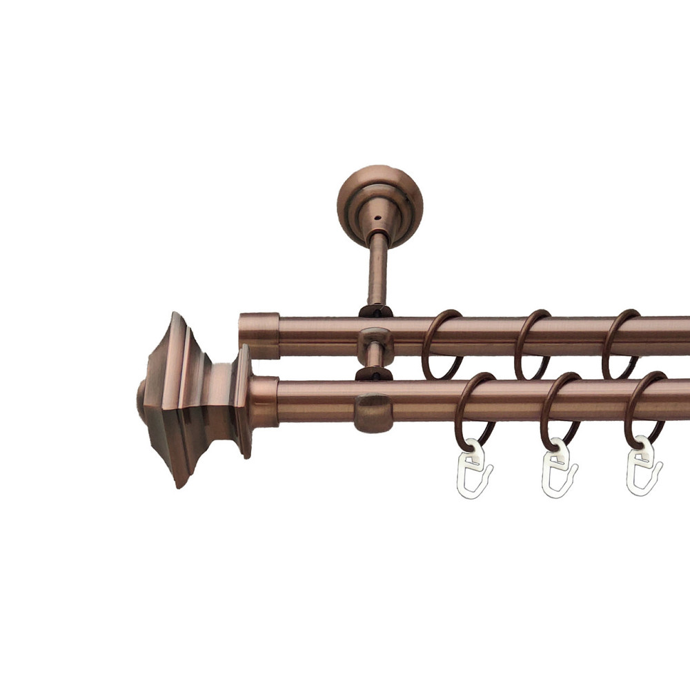 Карниз Orvit Борджеза металевий дворядний відкритий Мідь 19\19 мм 200 см (00-00012164) Львов - изображение 1