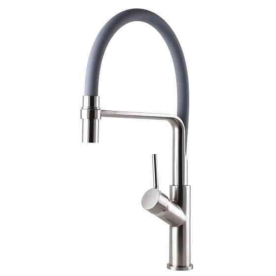 Змішувач для кухні Globus Lux DENVER Flex GDF-32-08-02 Сталь-Сірий Гофровилив, латунь Луцк