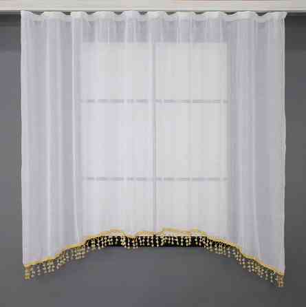 Кухонна арка VR-Textil № 000к з бахромою білий із золотистим 260х160 см (51-187) Київ