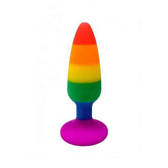 Силиконовая анальная пробка Wooomy Hiperloo Silicone Rainbow Plug S, диаметр 2,4 см, длина 9 см Sex Aura Киев