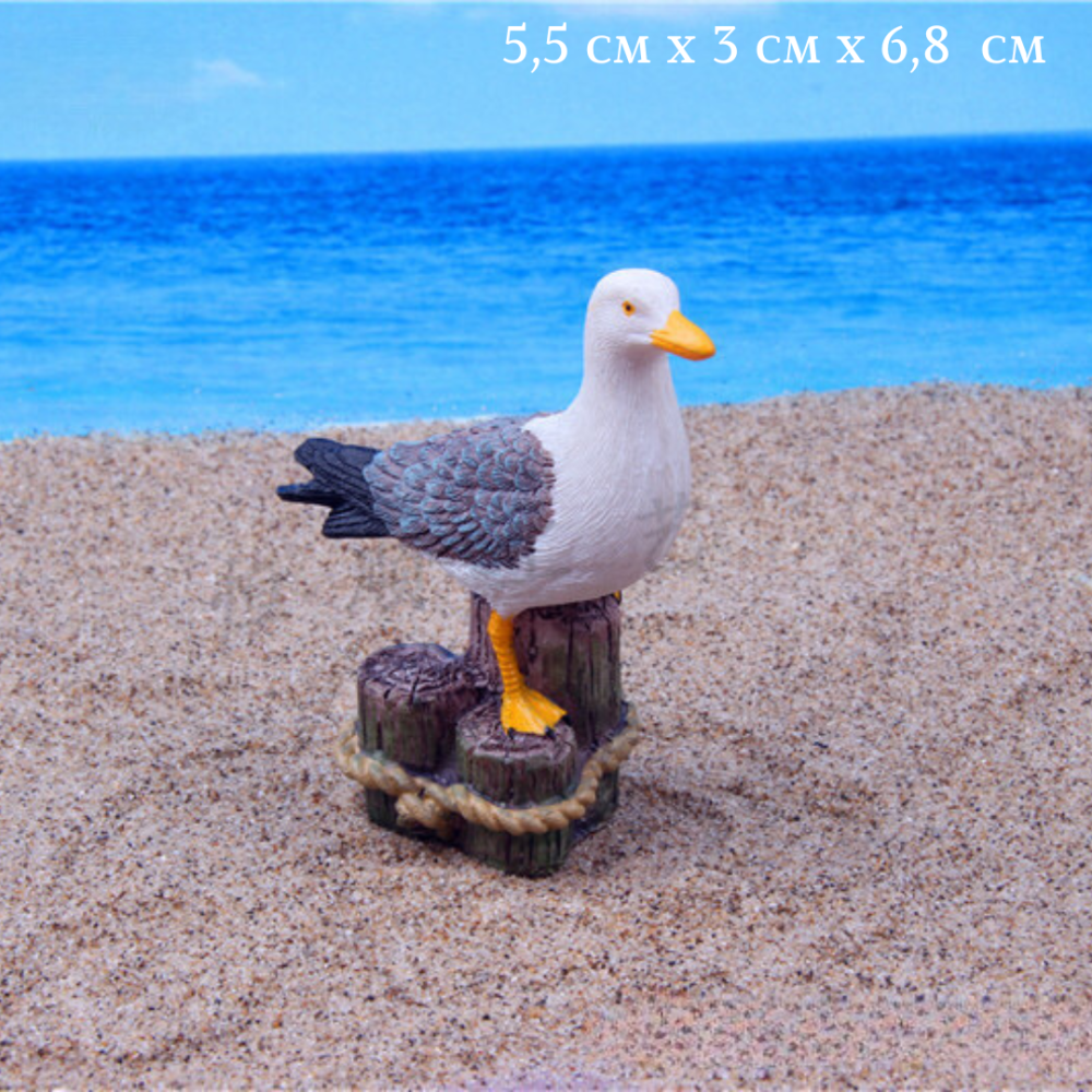 Декоративна фігурка Чайка для флорариуму, міні-саду, мікроландшафту, кашпо, рокарію, діорам Одеса - фото 1