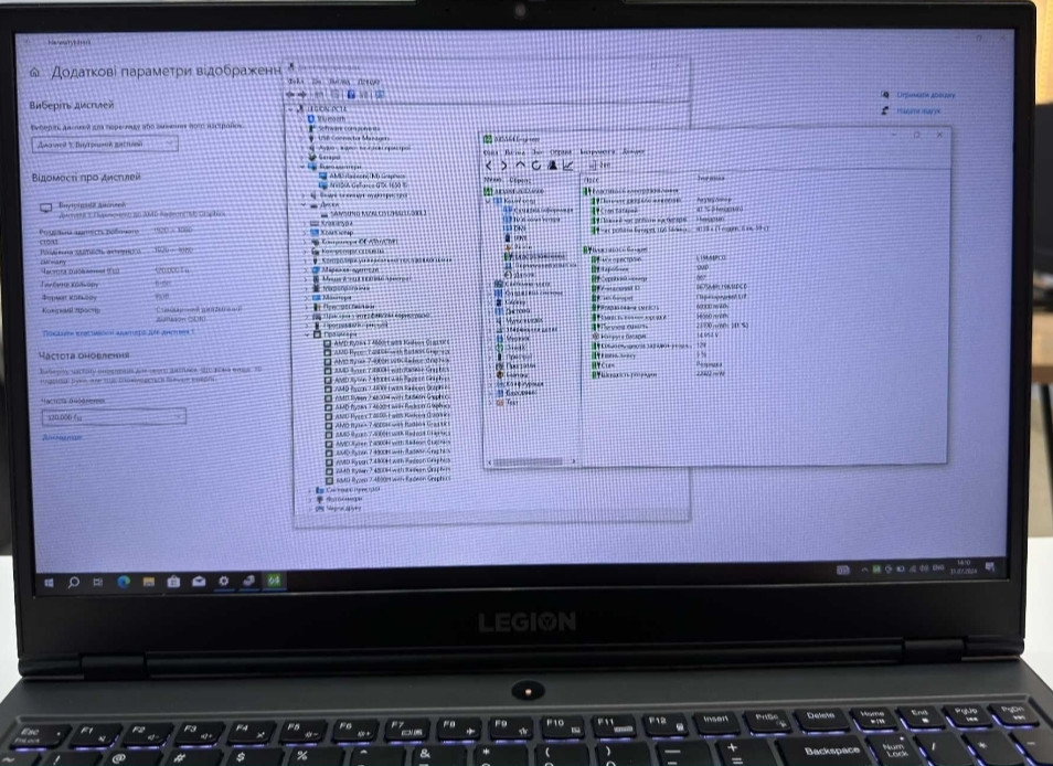 Ноутбук: Lenovo Legion 120Hz. Ryzen 7 4800H GTX1650TI. 4GB . RGB 16Gb. SSD512Gb. Київ - фото 6