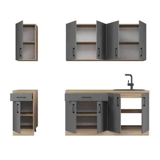 Кухня модульна Еверест Оптіма набір №3 Графіт 2,6 м (без стільниці) (DTM-5703) Львів