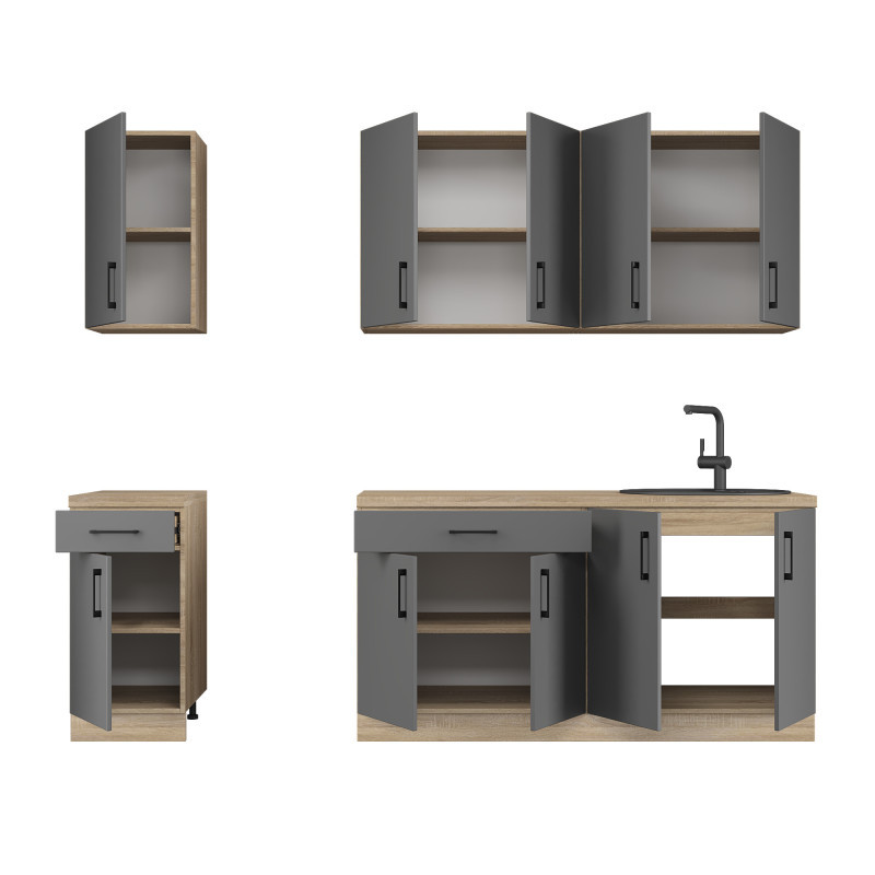 Кухня модульна Эверест Оптима набор №3 Графит 2,6 м (без столешницы) (DTM-5703) Львов - изображение 3