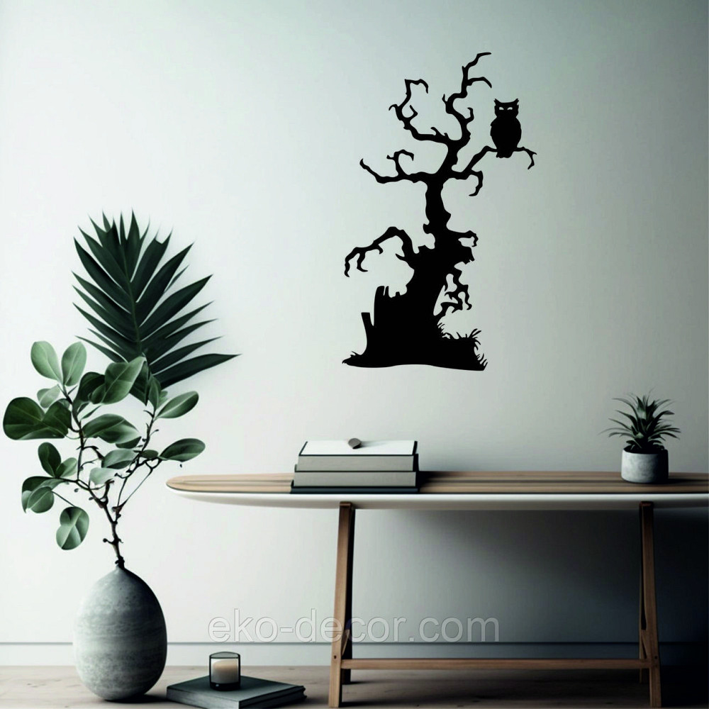 Декоративное настенное Панно «Хеллоуин, силуэт дерева», Декор на стену 110*67, Черный Киев - изображение 5