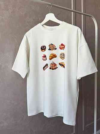 Жіноча стильна оверсайзсфутболка з принтом кулір, 100% бавовна Одеса