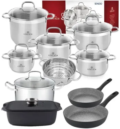 Gerlach Sendo Комплект Каструлі Z Pokrywkami 11 El + Сковорідка Granitex Grey 20 28 Cm +Жаровня +Каструля Киев