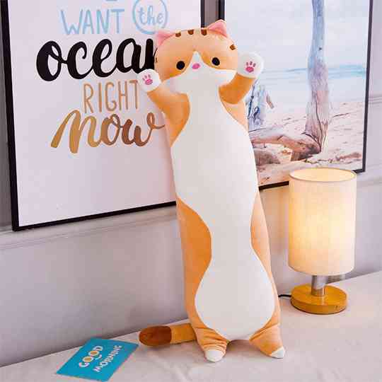 Іграшка обіймашка Кіт Батон, м'яка іграшка антистрес, подушка обіймашка, 70 см, Рижий Киев