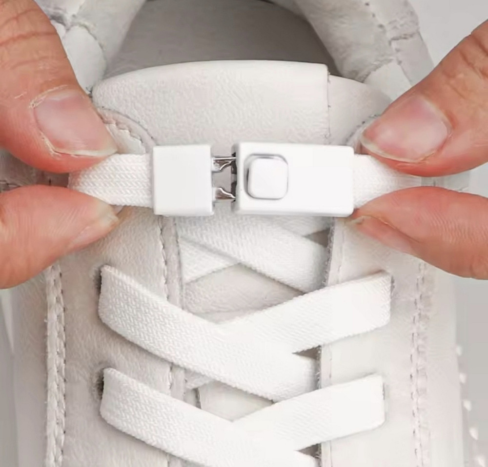 Еластичні шнурки без зав'язок з металевими застібками в колір Білий Смела - изображение 1