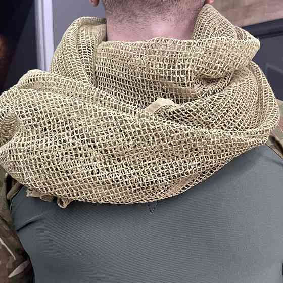 Снайперская сетка военная тактическая, Койот, 0,7м х 1,8м, Single Sword, мужской головной платок, шарф летний Solmir Киев