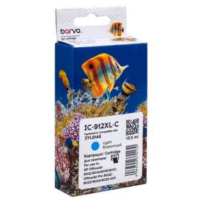 Картридж Barva HP 912XL (3YL77AE/3YL81AE) 900 c, Cyan (IC-912XL-C) Вінниця