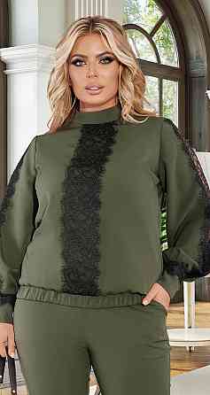 Гарний брючний костюм з мереживом великого розміру (54) Київ