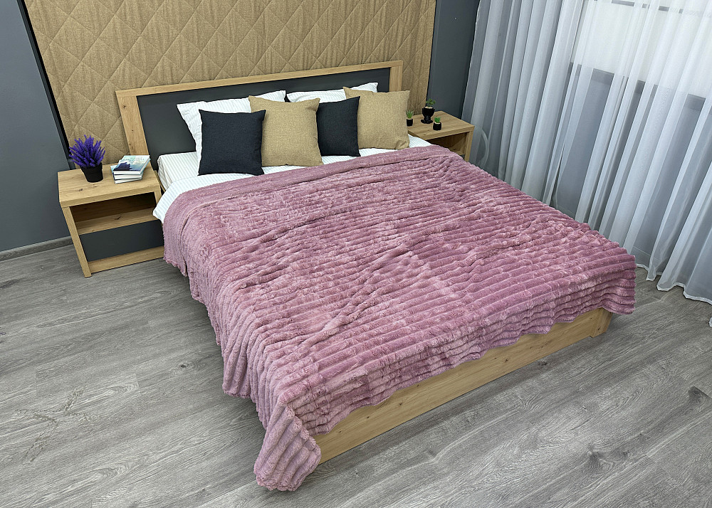 Плед-покривало смужка Шарпей 210х220 см (+-10см) Ліловий (87-198) Київ - фото 3
