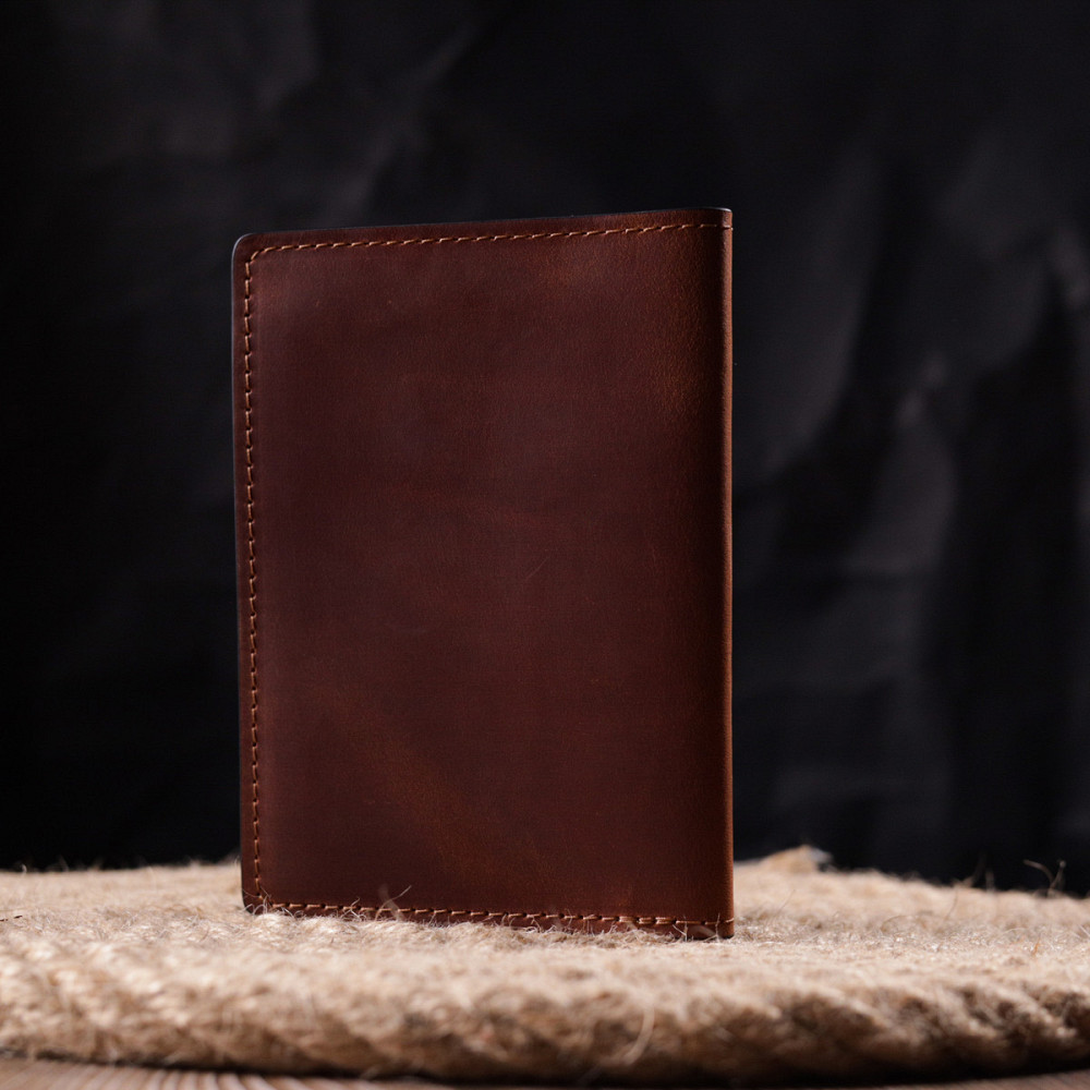 Обкладинка на військовий квиток у вінтажній шкірі Світло-коричнева (GRANDE PELLE) Київ - фото 3