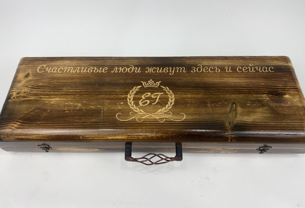 Подарунковий набір шампурів у дерев'яному кейсі САФАРІ (латунні голови звірів) HAPPY DAYS Тернопіль - фото 7