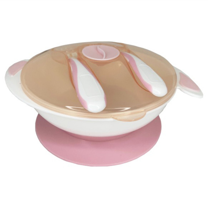 Тарілка на присосці з ложкою та виделкою MGZ-0109(Peach) 350 мл Вінниця - фото 1