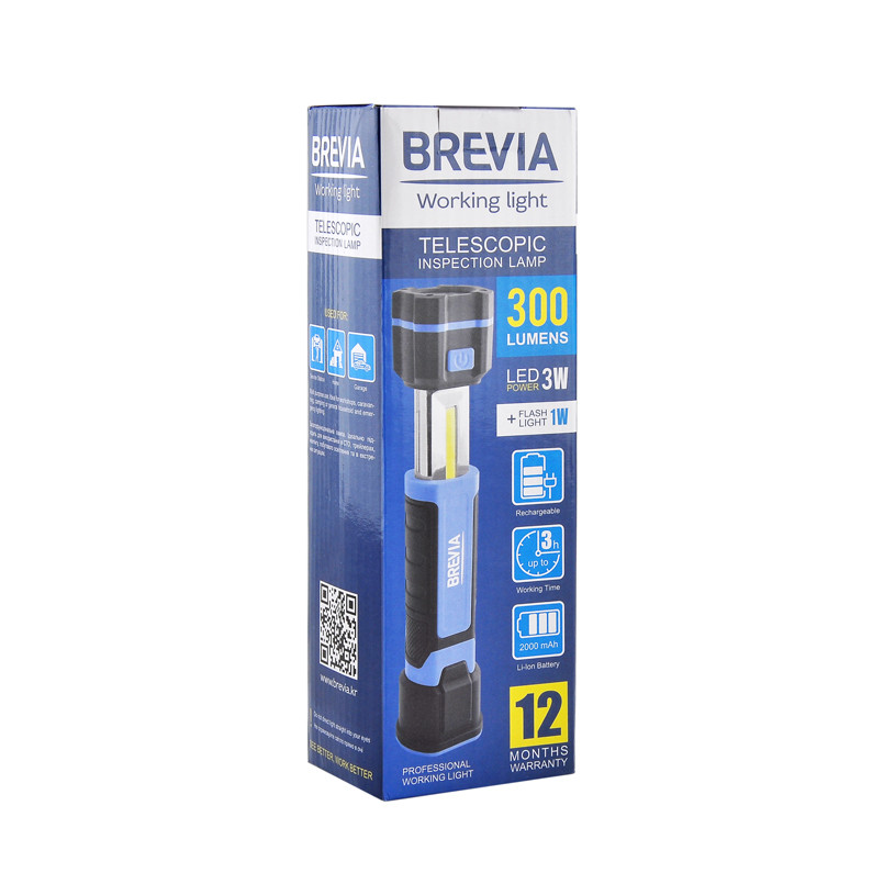 Лампа інспекційна Brevia LED телескопічна 3W COB+1W LED 300lm 2000mAh, Type-C Львів - фото 6