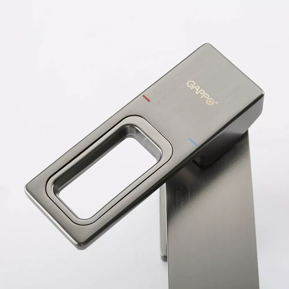 Змішувач для умивальника GAPPO G1017-9 графіт Київ - фото 7