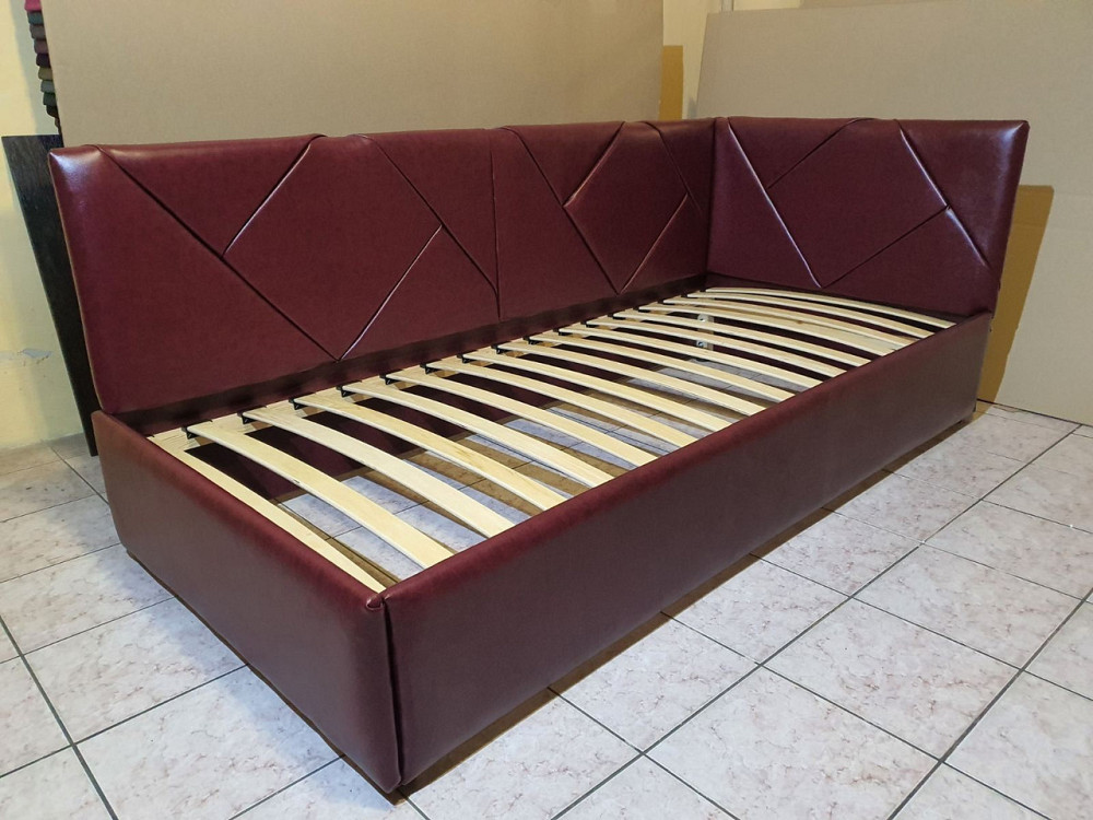 Ліжко-диван BaileysDesign з підйомним механізмом каркас метал 90x190 бордовий Київ - фото 3