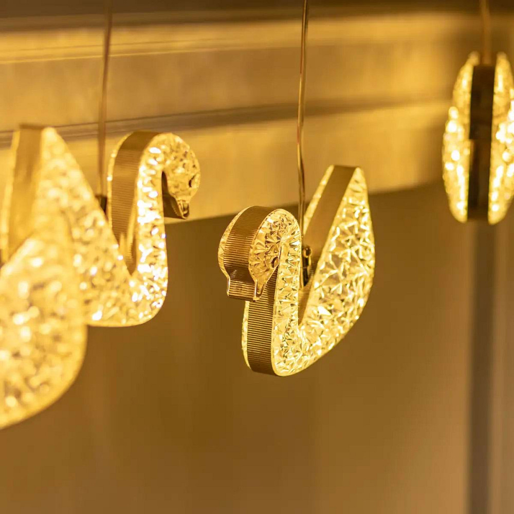 Garlando Гірлянда штора з фігурками Сваровскі 3 метри 6 ламп тепле жовте світло 6L3MSWA Коломия - фото 8