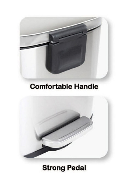 Прямоугольное мусорное ведро Mixxus Bevel-TC0112 с плавным закрытием, нержавеющая сталь, 12 л Харьков - изображение 14