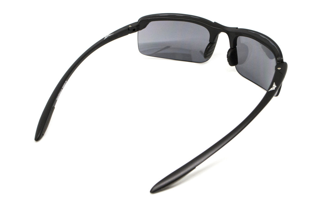 Окуляри захисні Global Vision Wheelin Black (flash mirror), дзеркальні сірі лінзи в чорній оправі Запоріжжя - фото 7