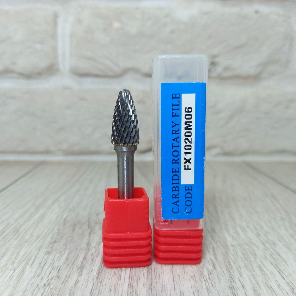 Борфреза FX еліпс 10×20×6 мм — твердосплавна шарошка по металу для дриля та гравера Харків - фото 1