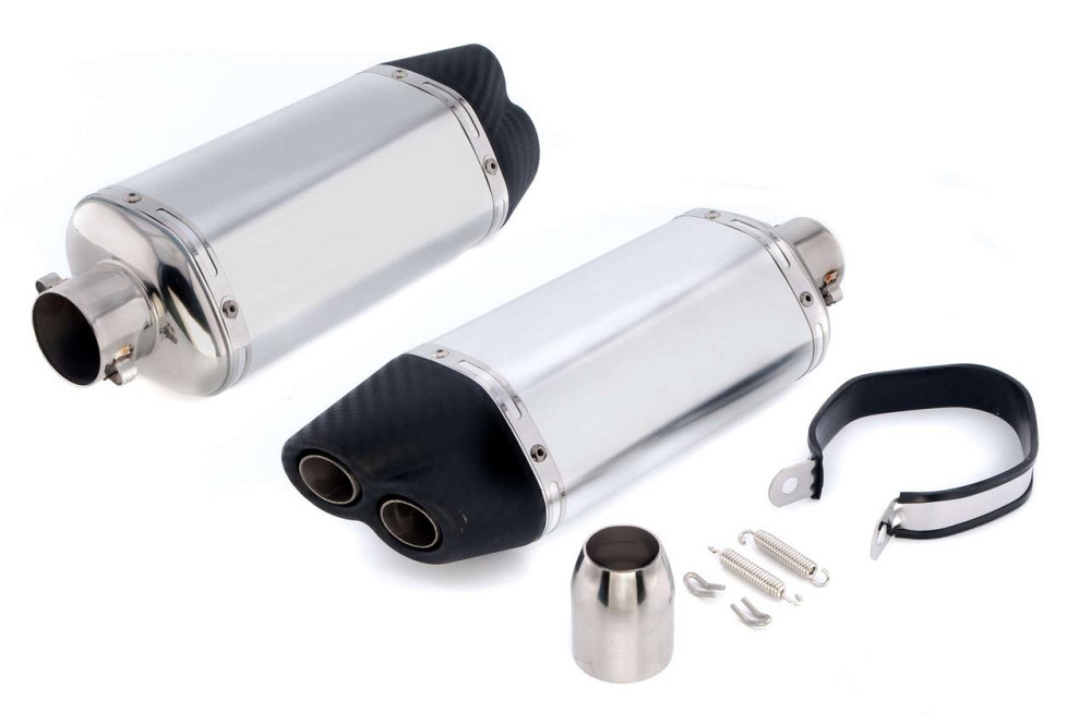 Глушник (тюнінг) 460*13 см (нержавіюча сталь, три-овал, карбон світлий, прямоток, mod:8) 118 Мукачево - фото 1