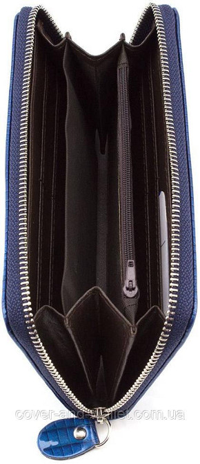 Стильний жіночий гаманець на блискавці синього кольору Kivi Київ - фото 10