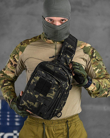 Рюкзак патрульный однолямочный SILVER KNIGHT 8л darck РГ4625 Киев - изображение 1