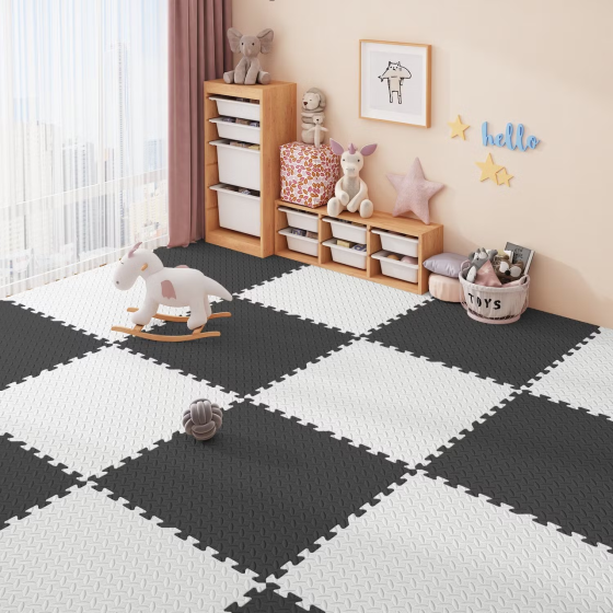 Коврик-пазл напольный, термоковрик,без покрытия,Eva-пены 6 пазлов 60*60 см,площадь покрытия 2,16 м²,толщина 1 см, цвет чёрный Каменец-Подольский