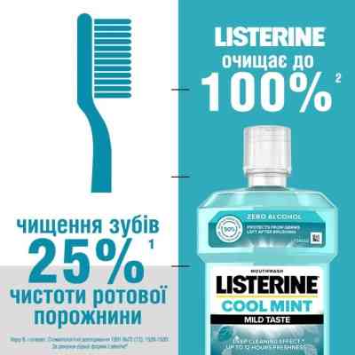 Ополіскувач для порожнини рота Listerine Свіжа м&apos;ята М&apos;який смак 600 мл (3574661566597) Вінниця