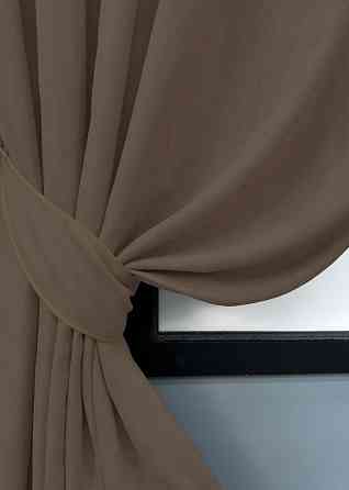 Комплект коротких штор VR-Textil Мікровелюр Petek YL № 1802ш Коричневий  130х170 см 2 шт (35-0384) Київ