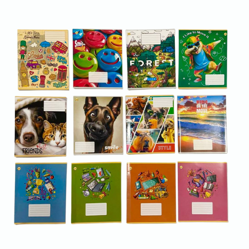 Зошит для школи 12 аркушів коса лінія Люкс, 12 шт/упаковка 50 Київ - фото 1